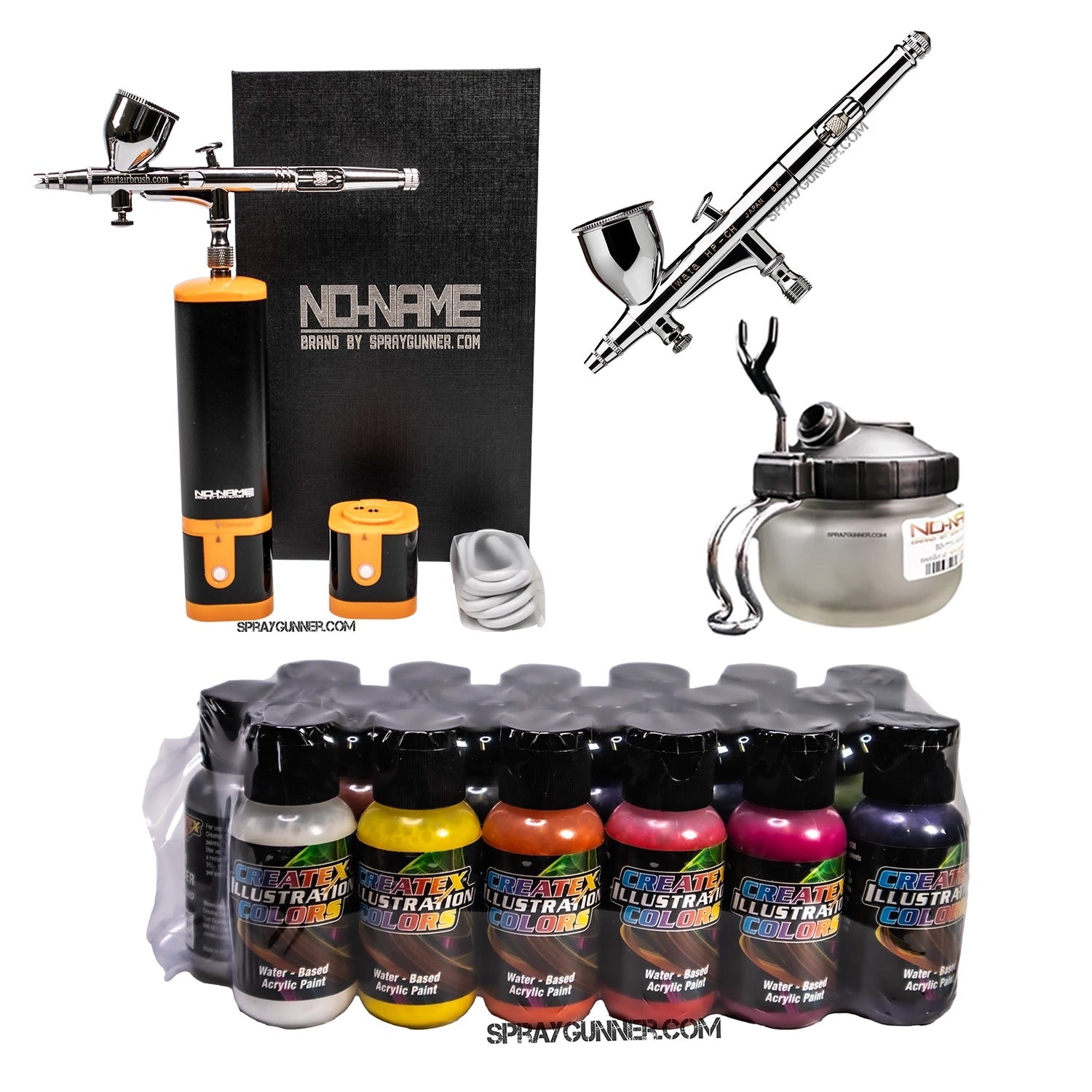 Cordless airbrush battery powered compressor with airbrush kit with Options - SprayGunner