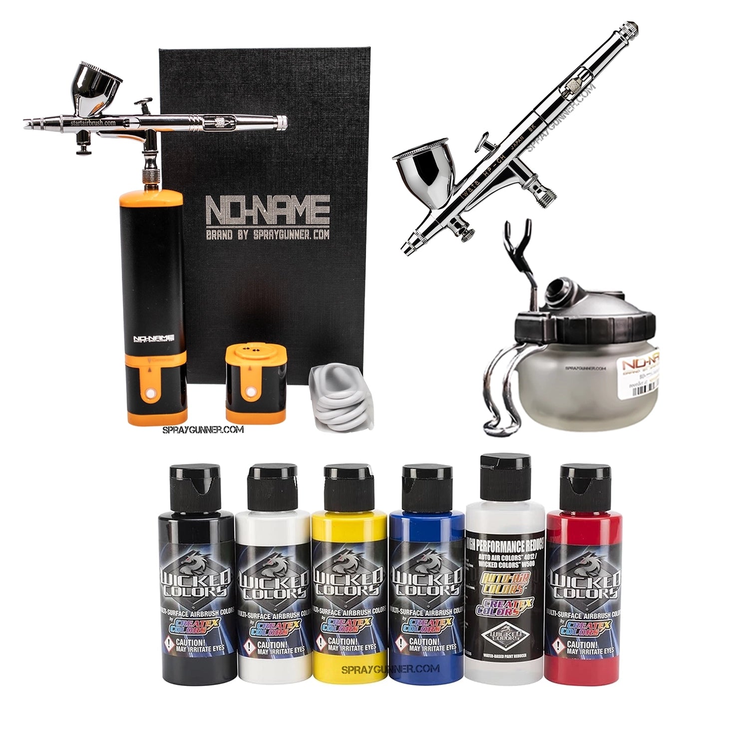 Cordless airbrush battery powered compressor with airbrush kit with Options - SprayGunner