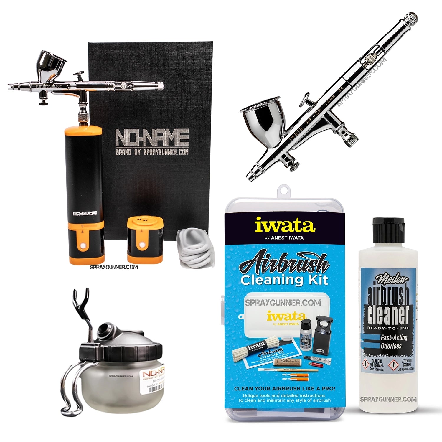 Cordless airbrush battery powered compressor with airbrush kit with Options - SprayGunner
