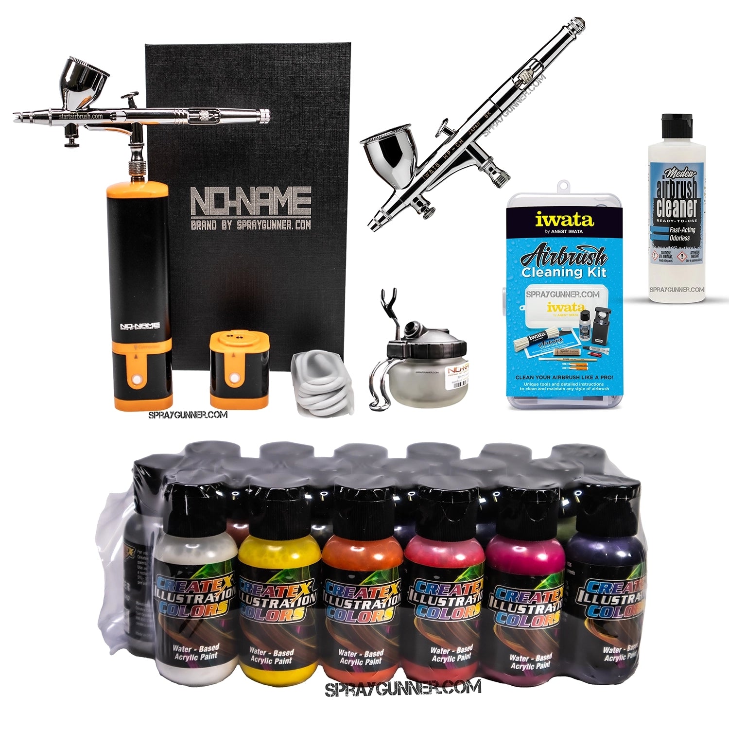 Cordless airbrush battery powered compressor with airbrush kit with Options - SprayGunner