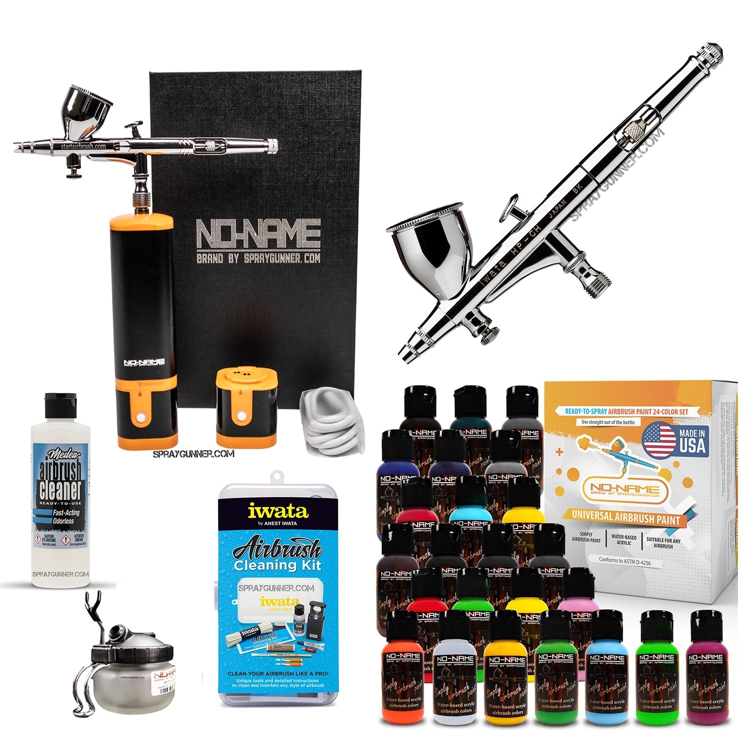 Cordless airbrush battery powered compressor with airbrush kit with Options - SprayGunner