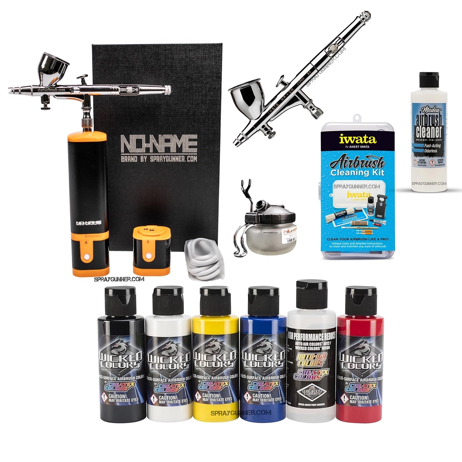 Cordless airbrush battery powered compressor with airbrush kit with Options - SprayGunner