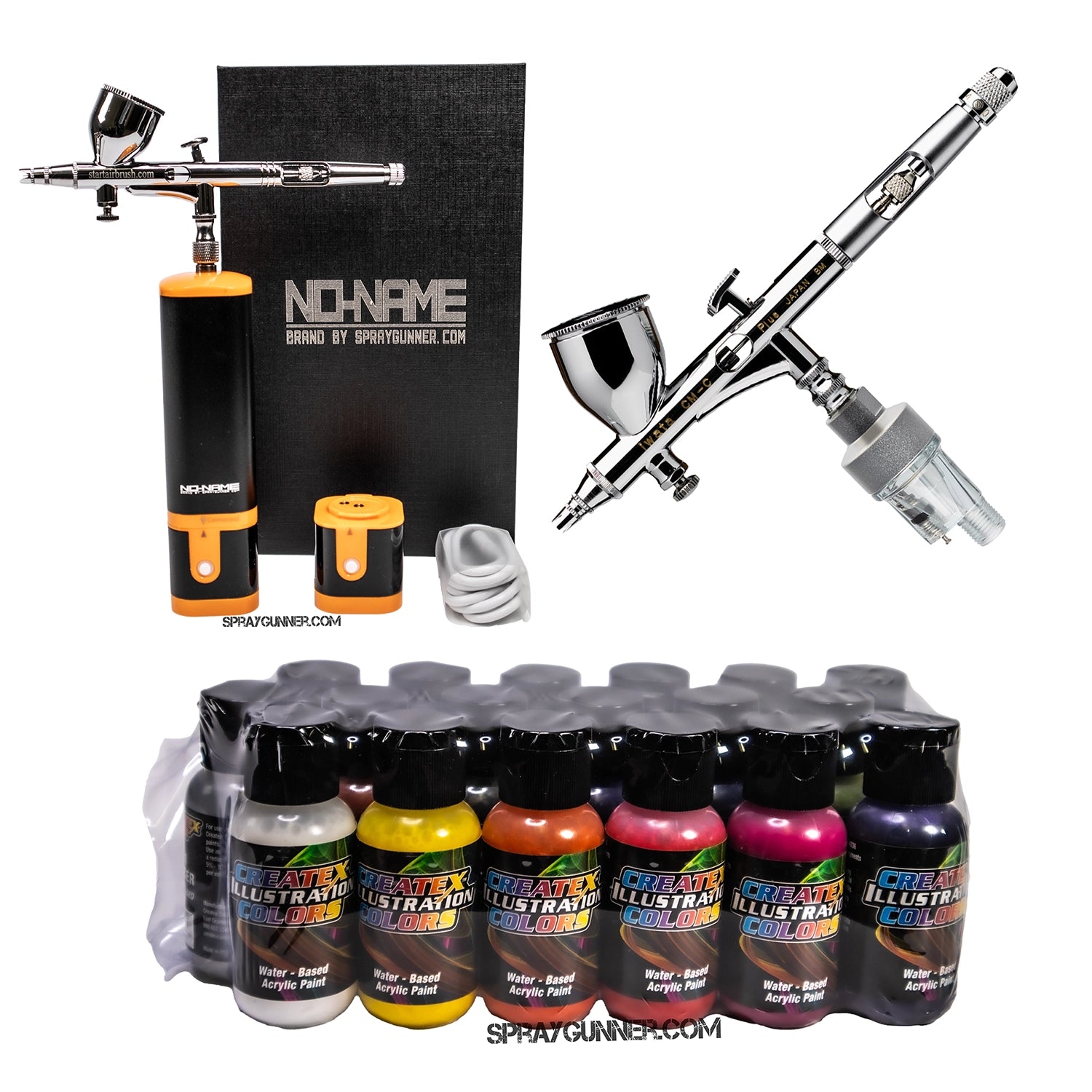 Cordless airbrush battery powered compressor with airbrush kit with Options - SprayGunner