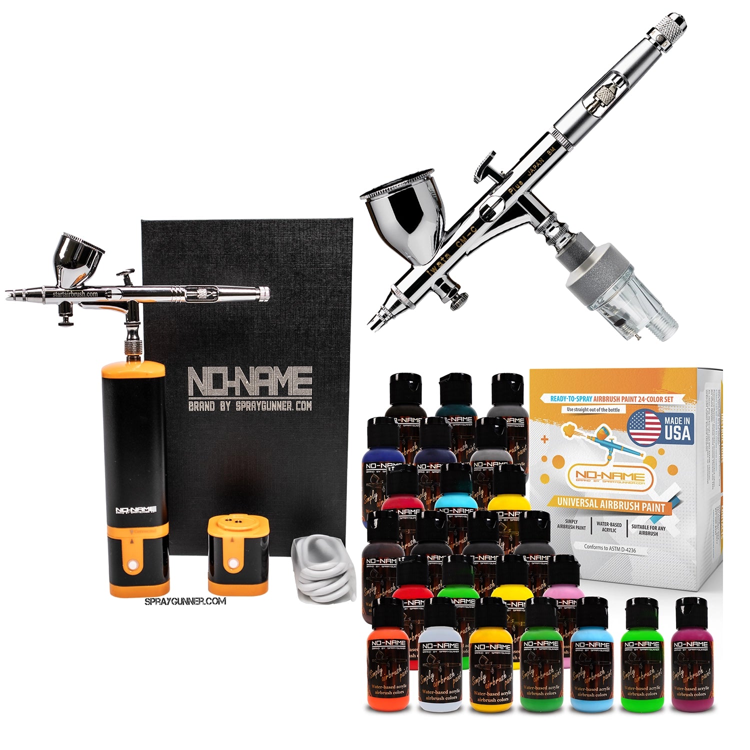 Cordless airbrush battery powered compressor with airbrush kit with Options - SprayGunner