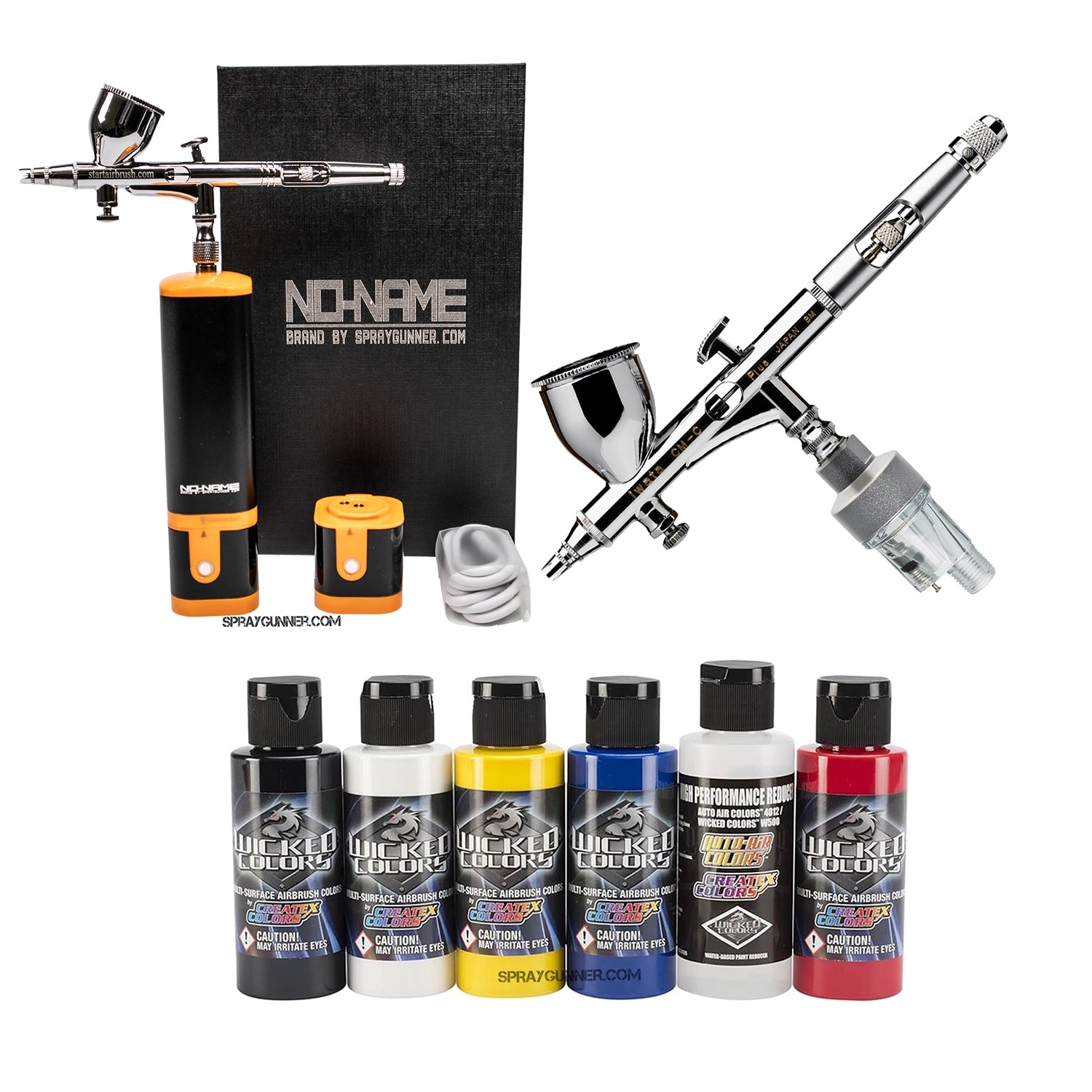 Cordless airbrush battery powered compressor with airbrush kit with Options - SprayGunner