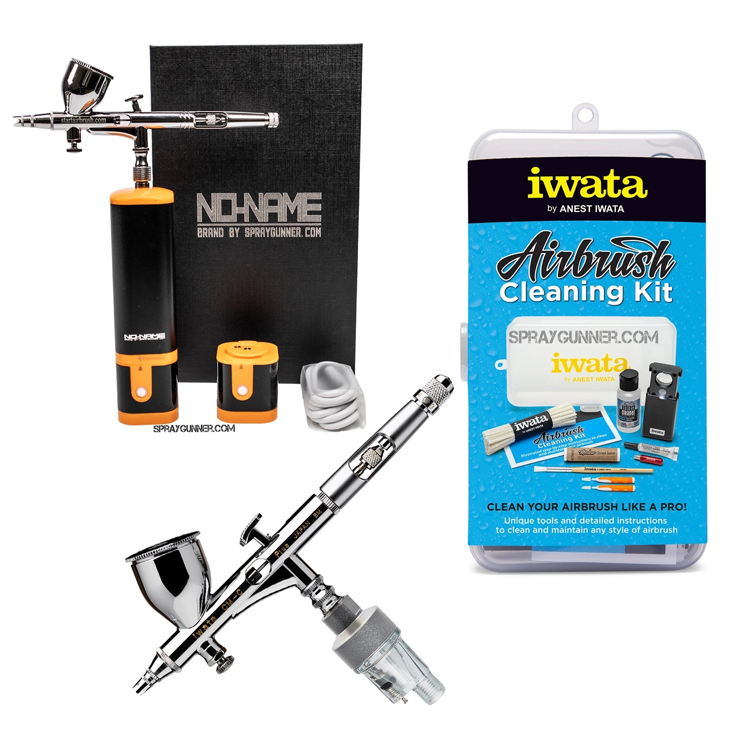 Cordless airbrush battery powered compressor with airbrush kit with Options - SprayGunner