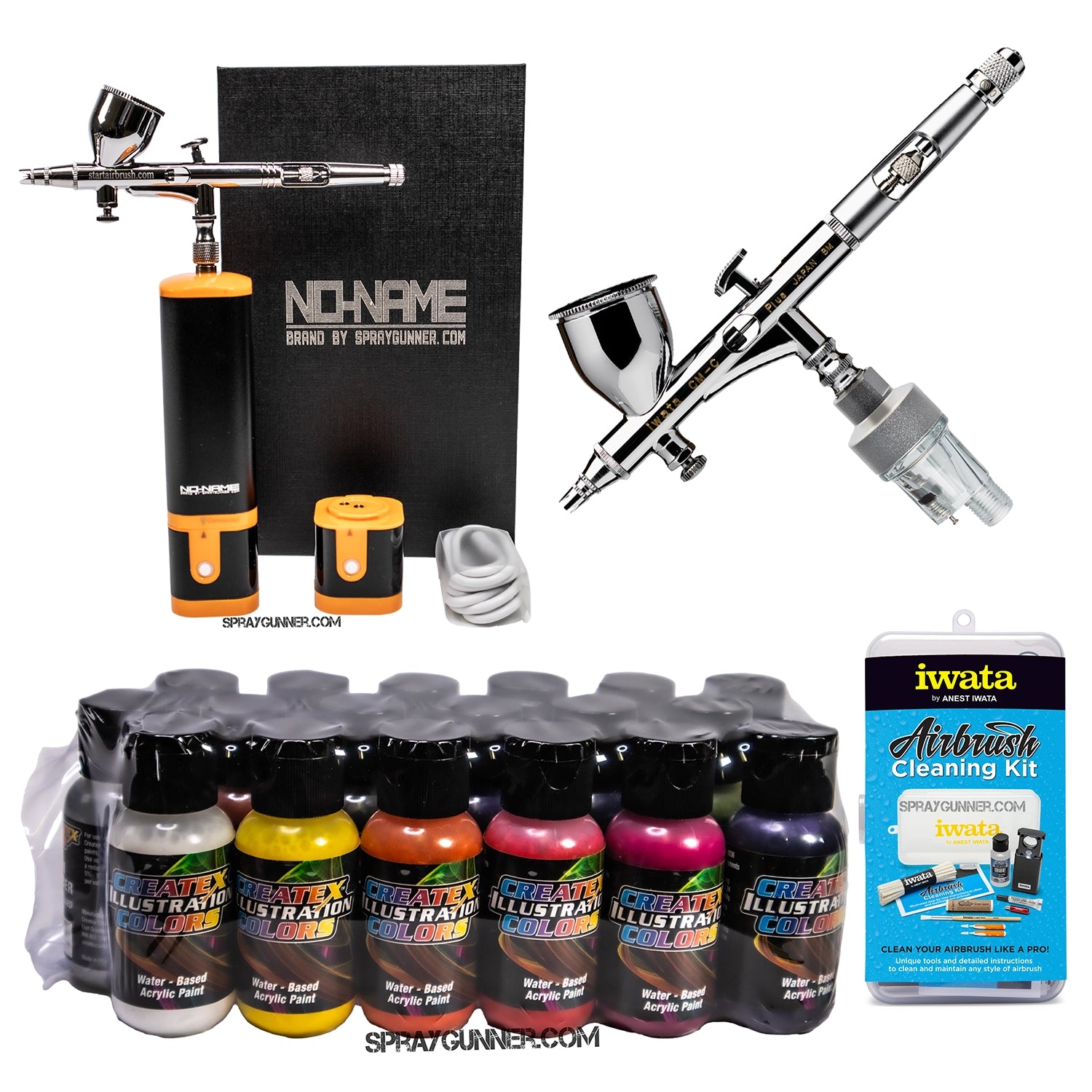Cordless airbrush battery powered compressor with airbrush kit with Options - SprayGunner