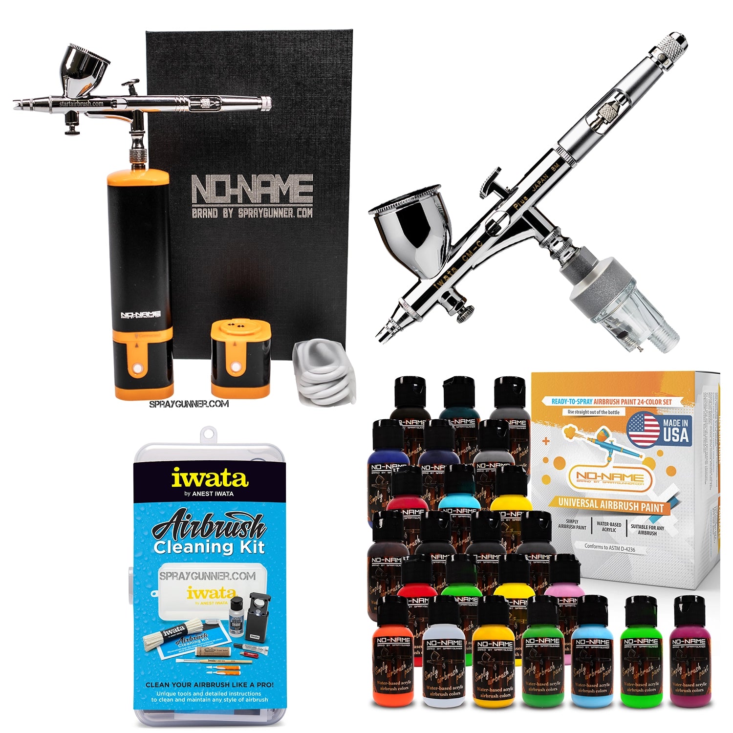 Cordless airbrush battery powered compressor with airbrush kit with Options - SprayGunner