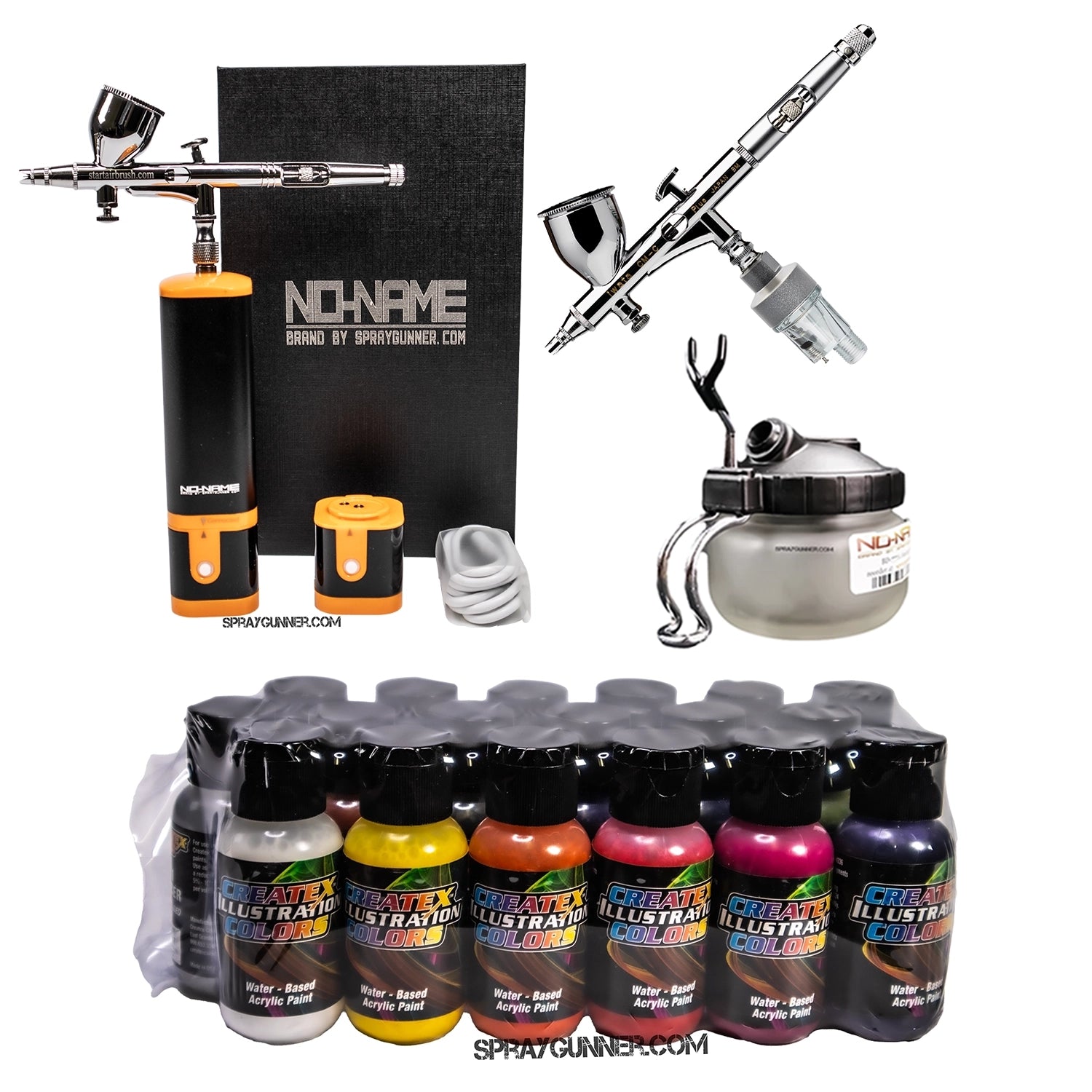 Cordless airbrush battery powered compressor with airbrush kit with Options - SprayGunner