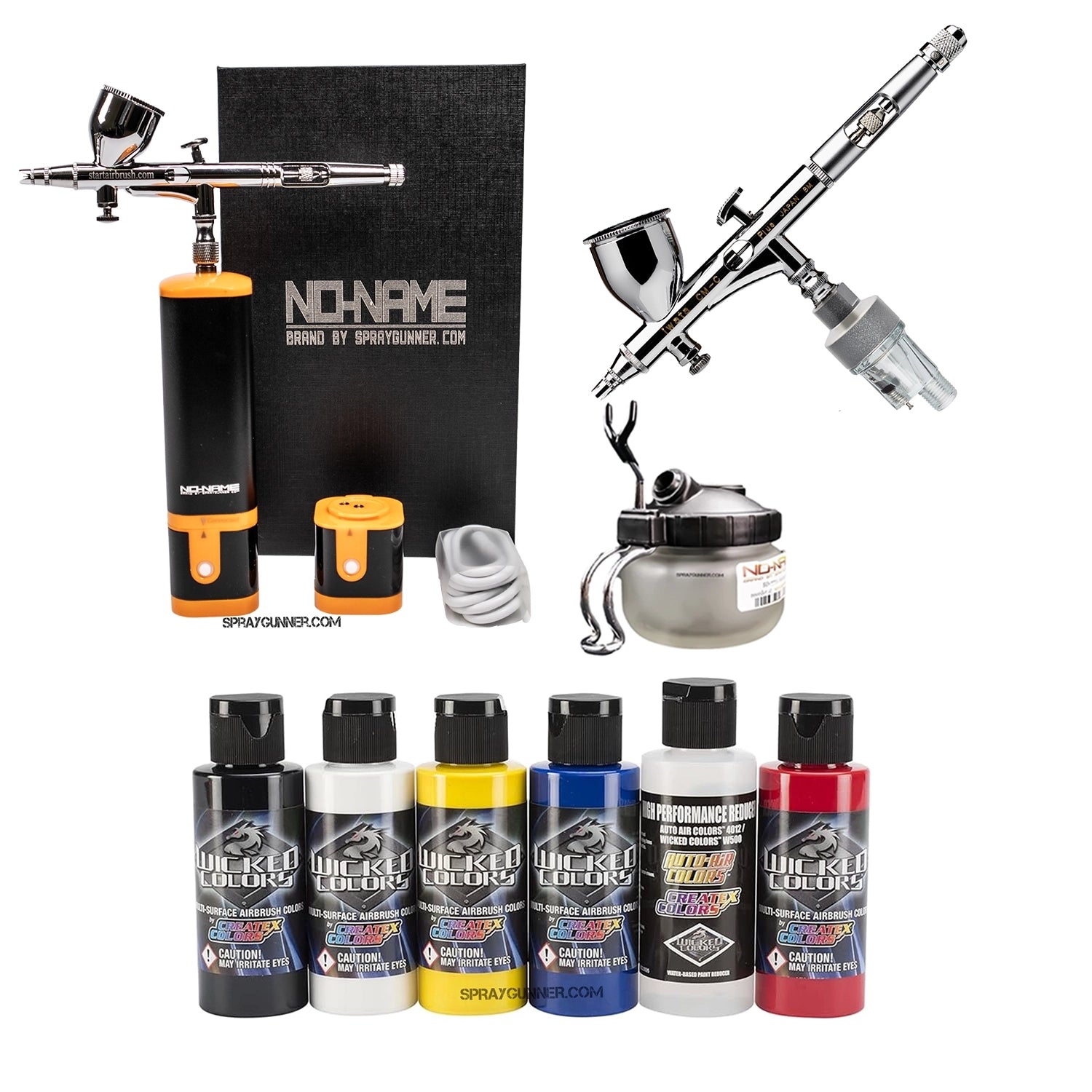 Cordless airbrush battery powered compressor with airbrush kit with Options - SprayGunner