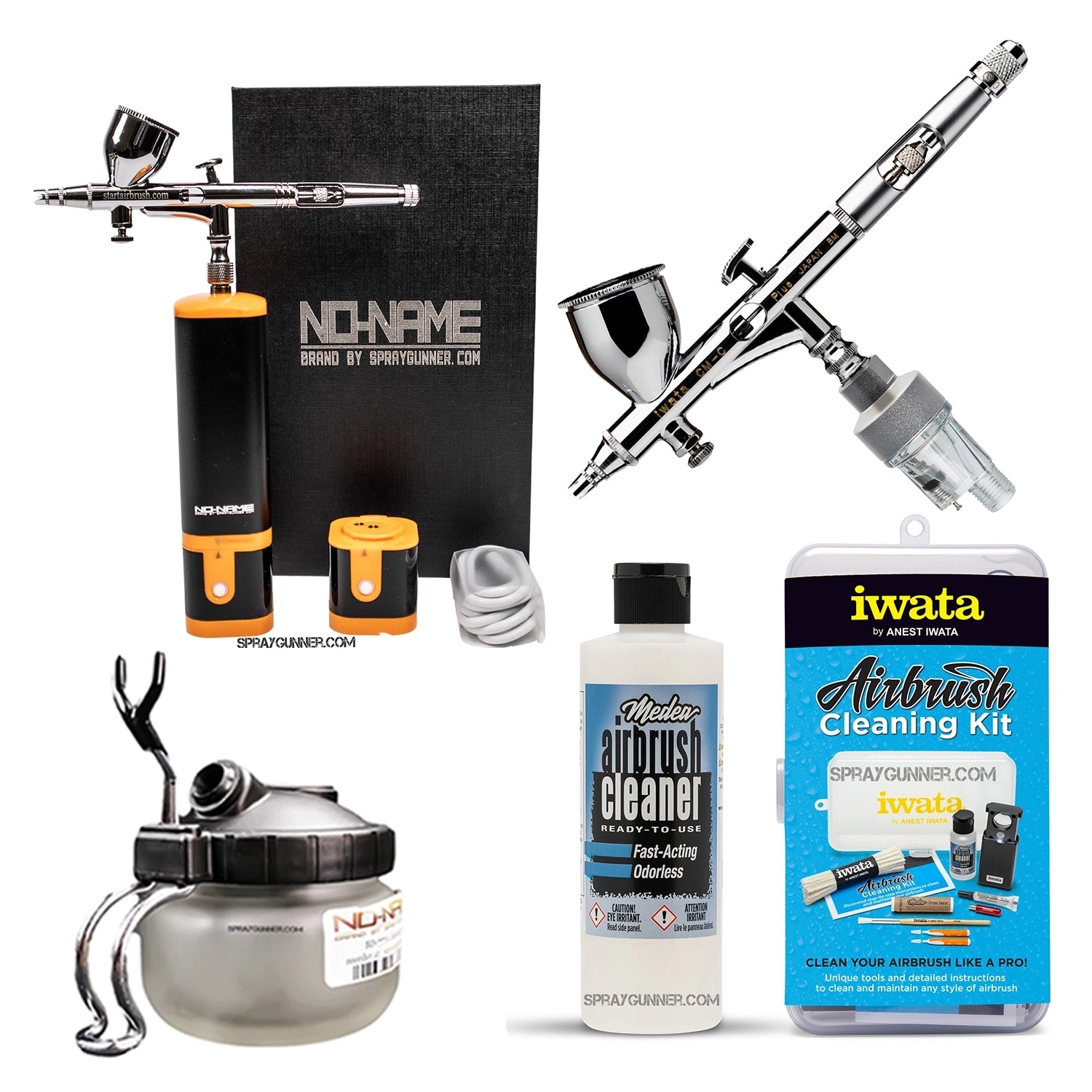 Cordless airbrush battery powered compressor with airbrush kit with Options - SprayGunner