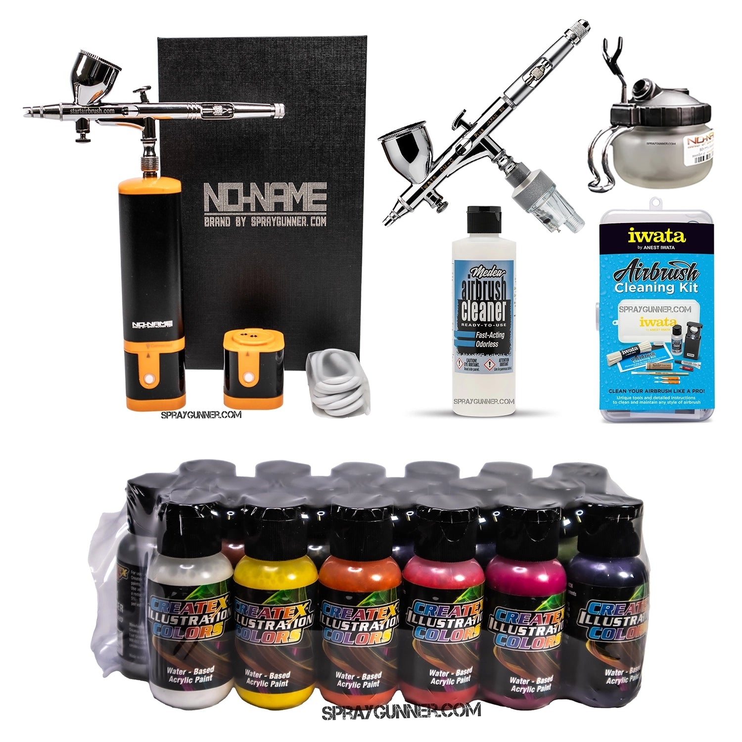 Cordless airbrush battery powered compressor with airbrush kit with Options - SprayGunner