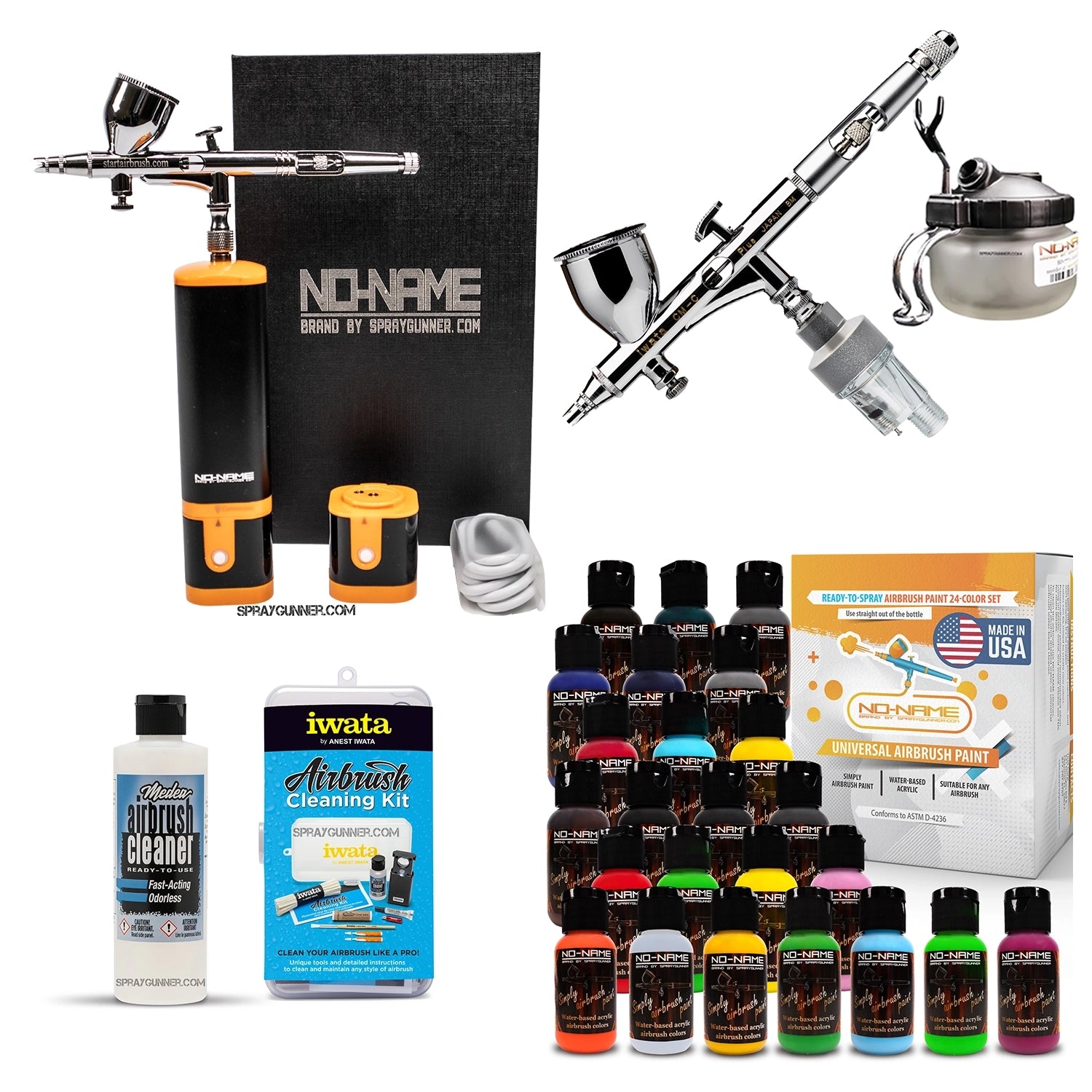 Cordless airbrush battery powered compressor with airbrush kit with Options - SprayGunner
