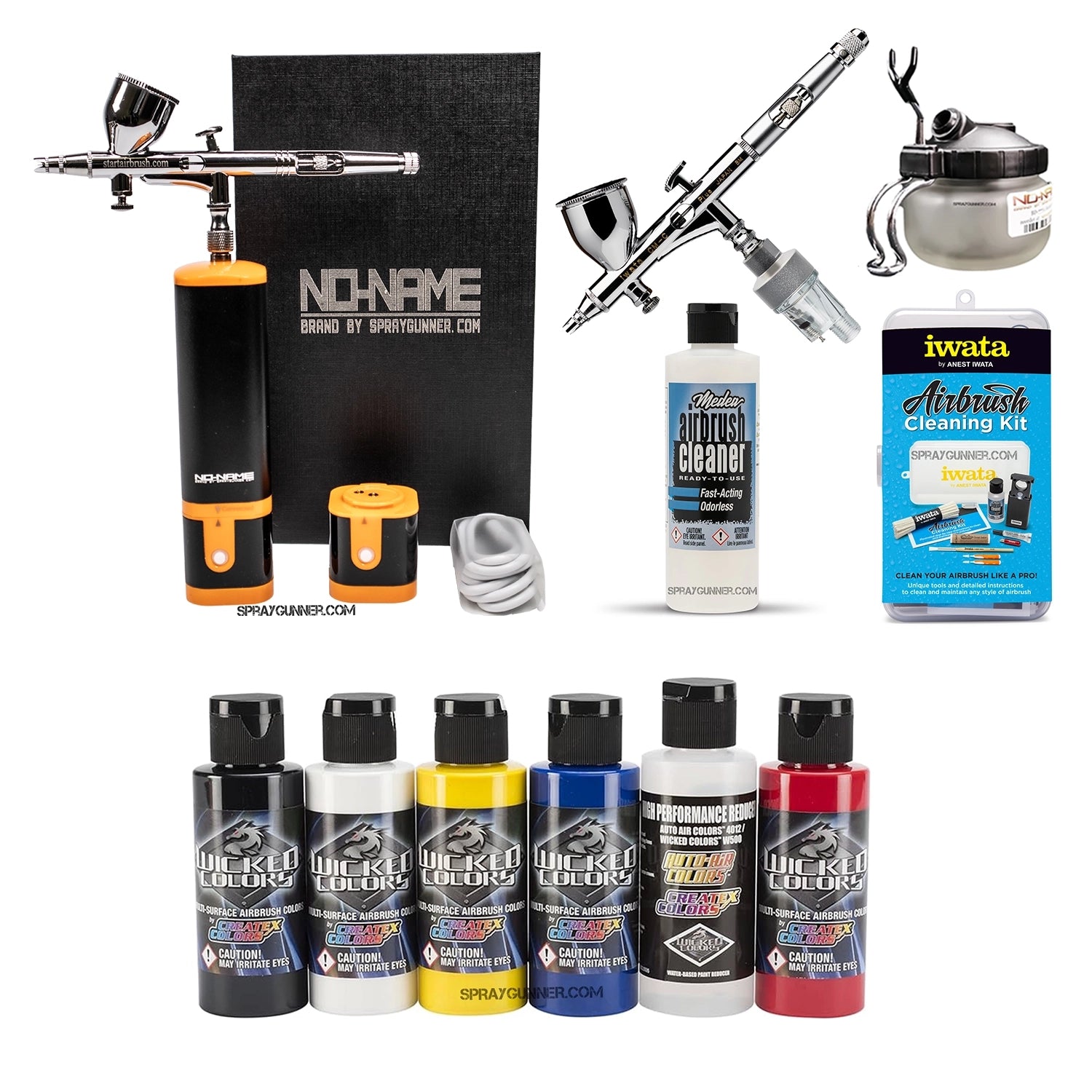 Cordless airbrush battery powered compressor with airbrush kit with Options - SprayGunner