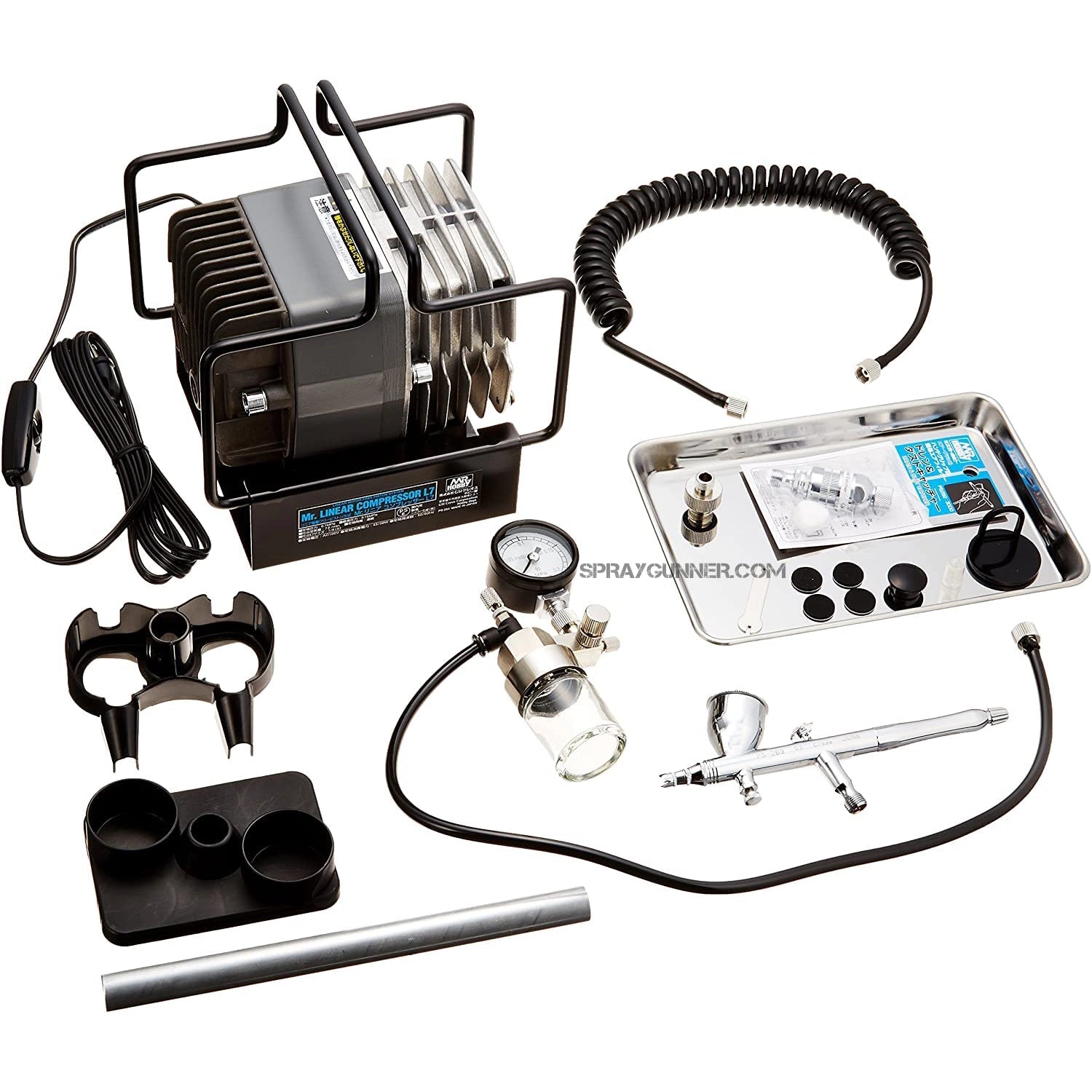 GSI Creos Mr Hobby MR.LINEAR COMPRESSOR set with airbrush GSI Creos Mr Hobby MR.LINEAR COMPRESSOR set with airbrush