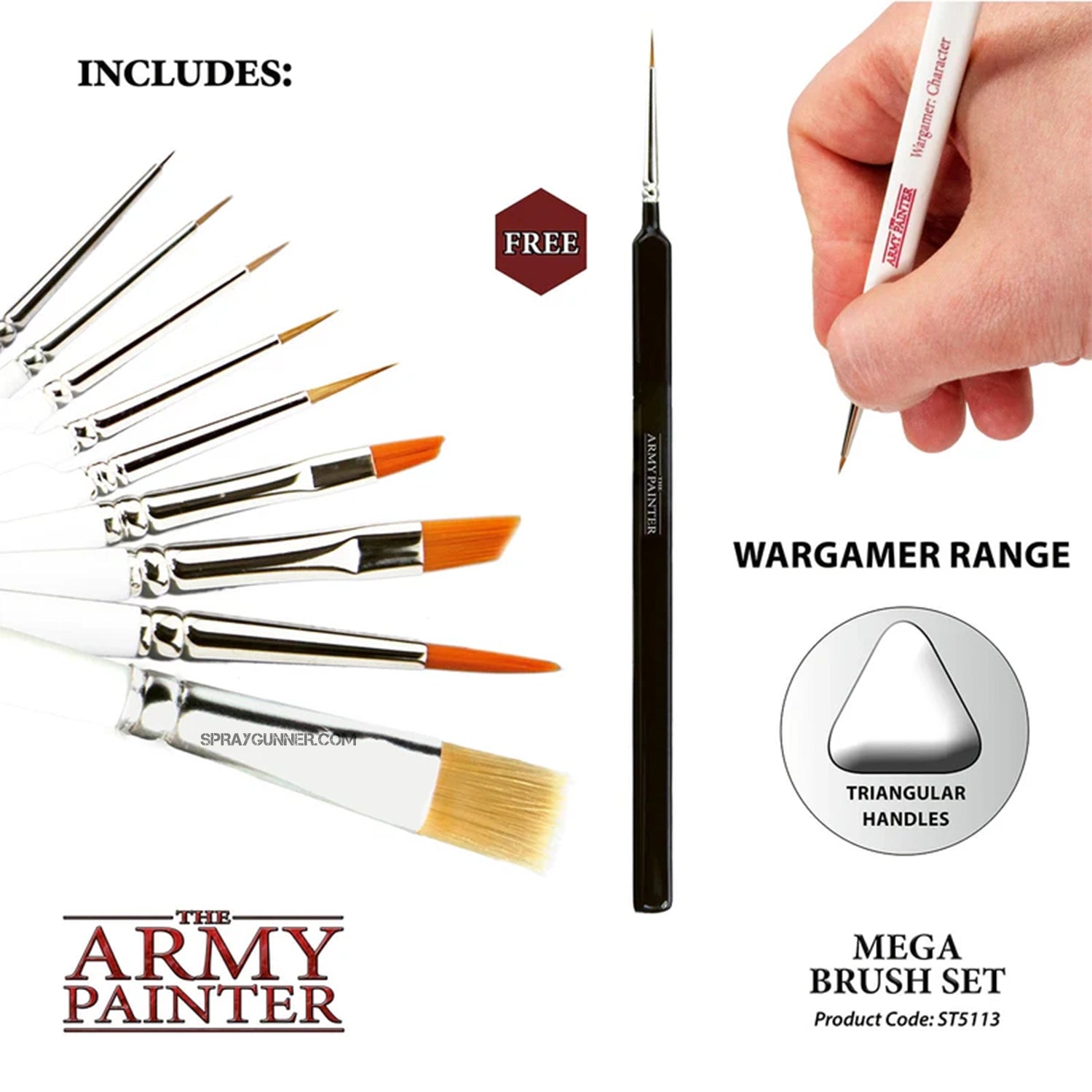 THE ARMY PAINTER: Mega Brush Set - SprayGunner