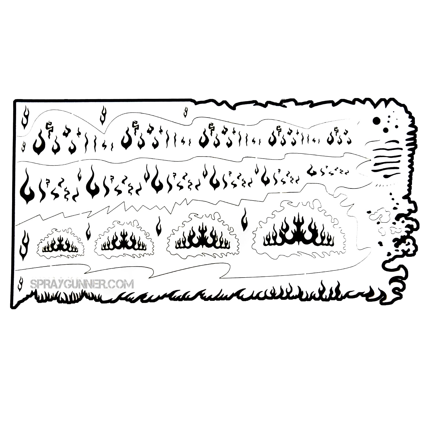 thumbnail image 2 of Wraith SprayWorks MINI Realistic Fire Stencil Set – Reusable Airbrush Template 2 of 3