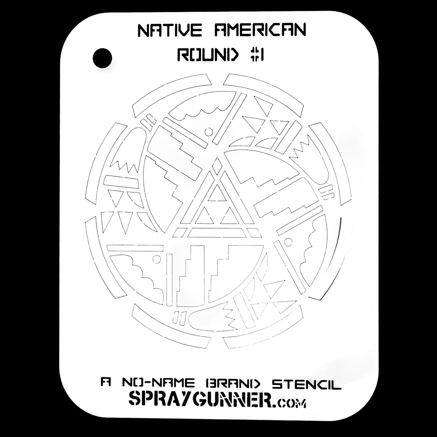 NO-NAME Brand Native American Round Stencil #1 - SprayGunner