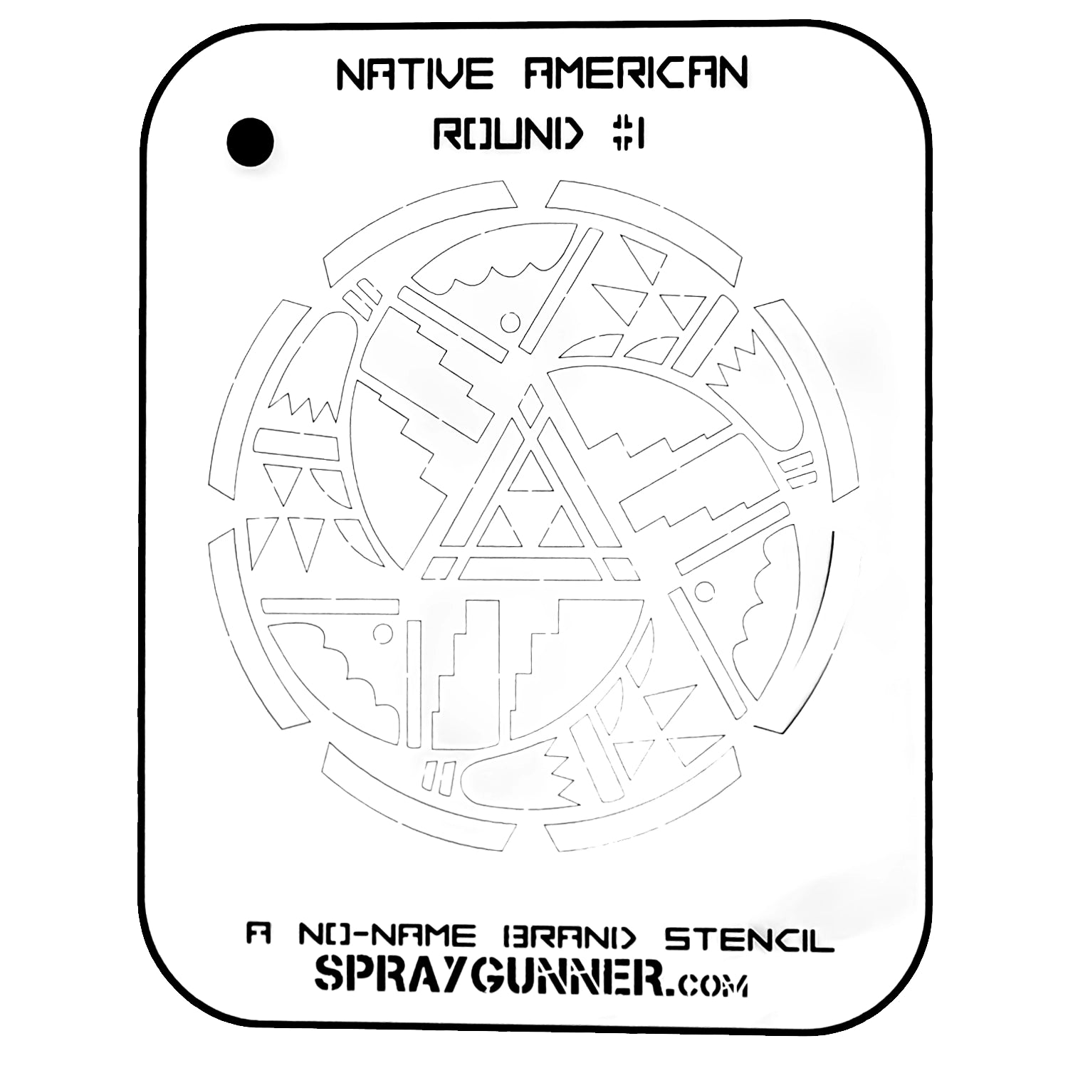 NO-NAME Brand Native American Round Stencil #1 - SprayGunner