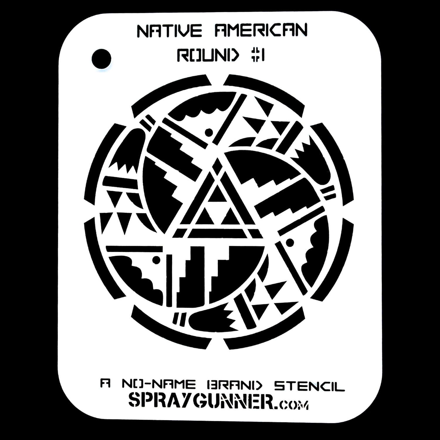NO-NAME Brand Native American Round Stencil #1 - SprayGunner
