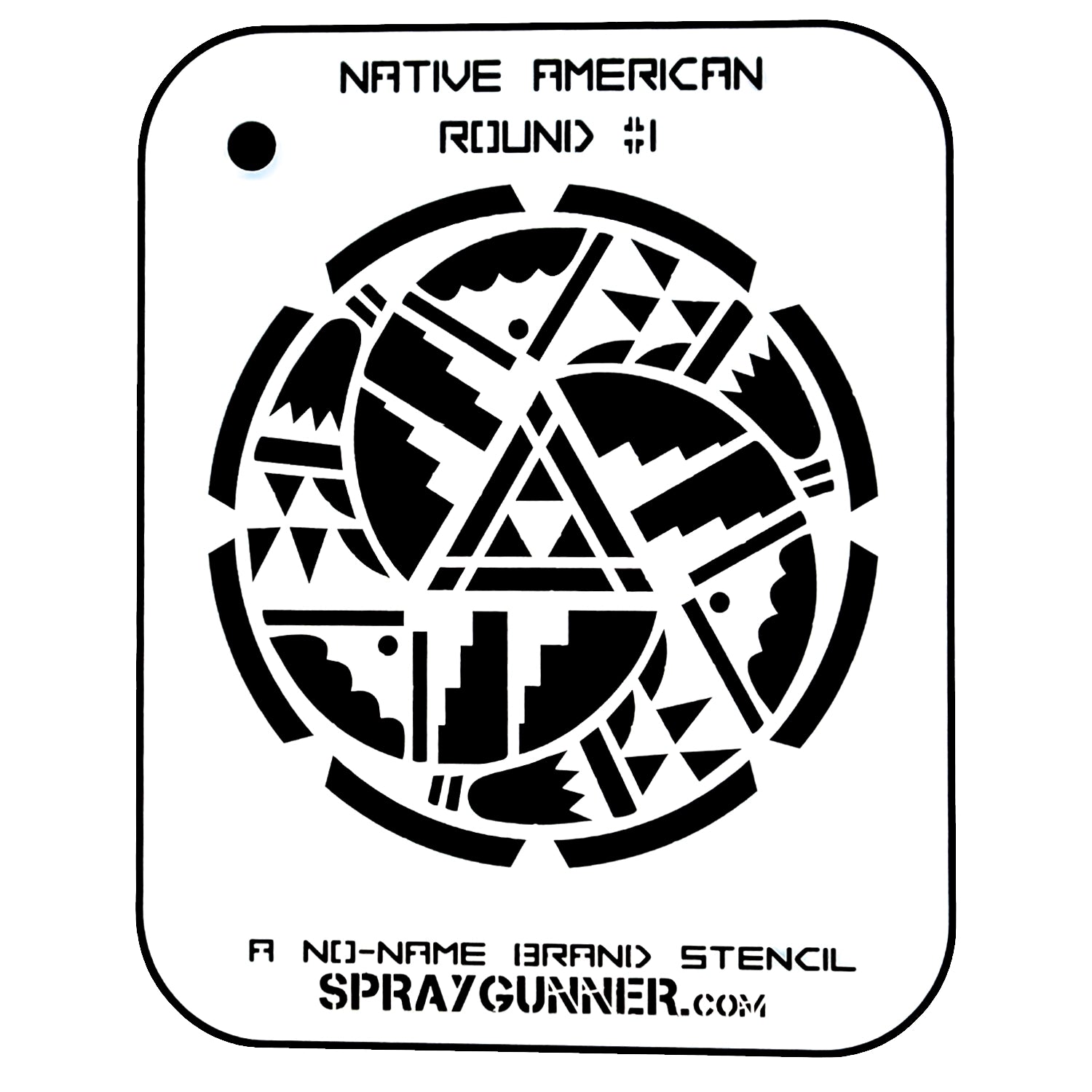 NO-NAME Brand Native American Round Stencil #1 - SprayGunner