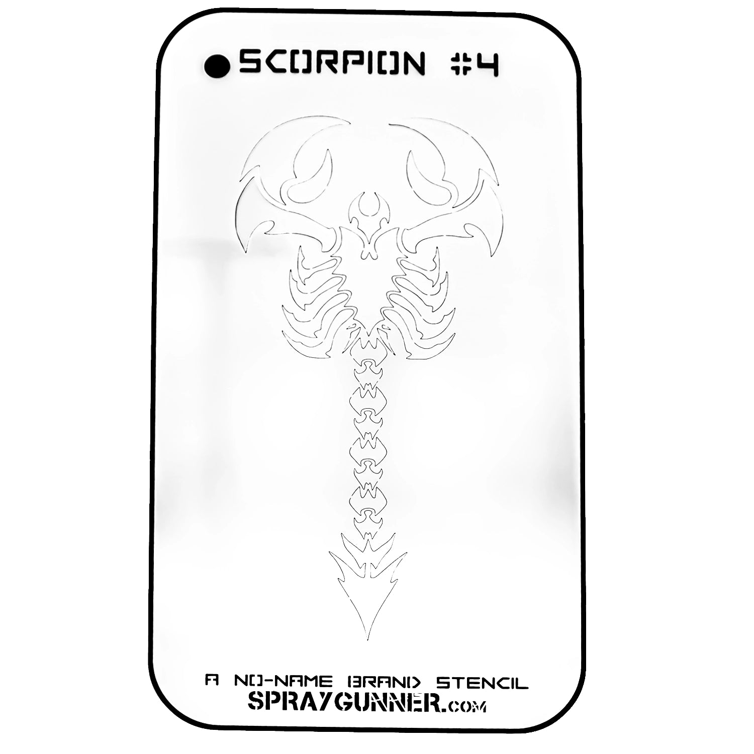 For body art and airbrushing projects, the NO-NAME Brand Scorpion Stencil #4's striking, symmetrical scorpion design is perfect. robust and reusable for recreational purposes.