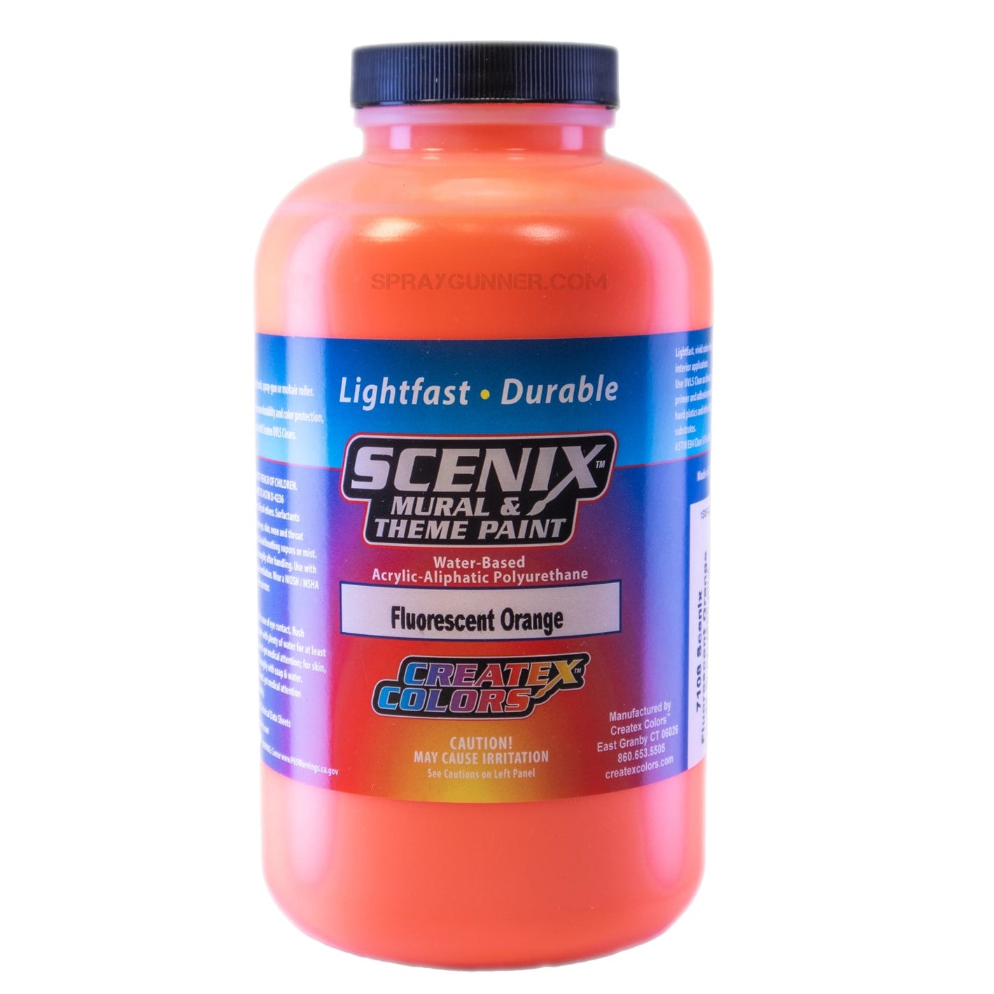Scenix Mural & Theme Paint - Fluorescent Orange (32 oz) Createx at SprayGunner