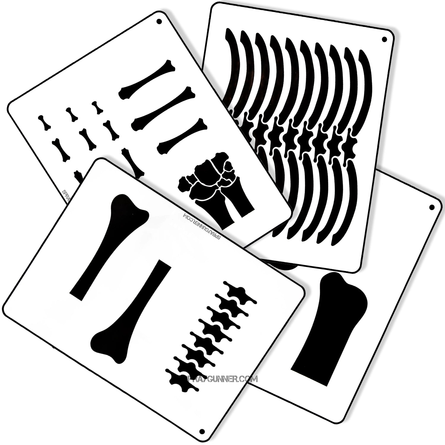 Bones TRADITIONAL STENCIL SET for airbrush and spray paint - SprayGunner
