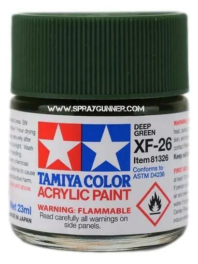 Tamiya Acrylic Model Paints: Deep Green (XF-26) Tamiya