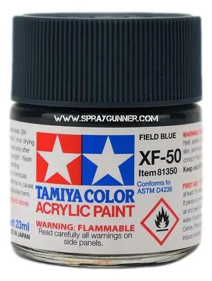 Tamiya Acrylic Model Paints: Field Blue (XF-50) Tamiya