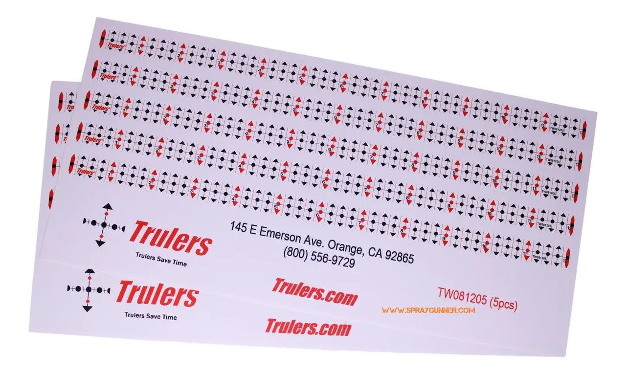 Trulers Eighths, 1 Ft, Skinny, 10 pack - SprayGunner