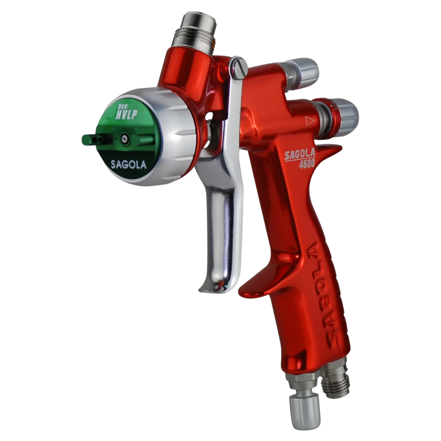Sagola 4600 HVLP Spray Gun in red finish for precise paint application. Achieve flawless finishes with our HVLP paint sprayer for professional results.