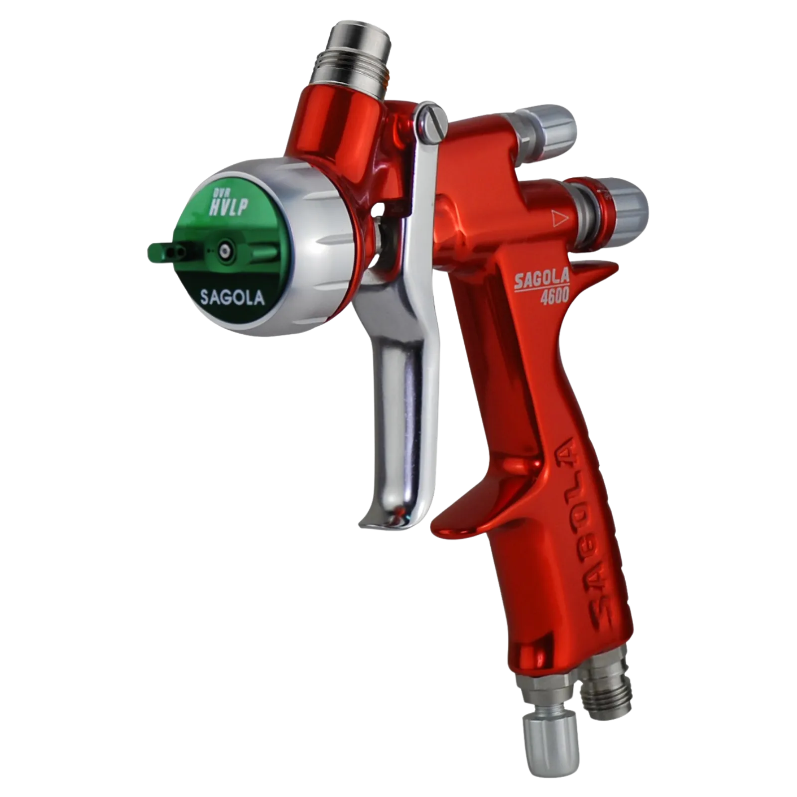 Sagola 4600 HVLP Spray Gun in red finish for precise paint application. Achieve flawless finishes with our HVLP paint sprayer for professional results.
