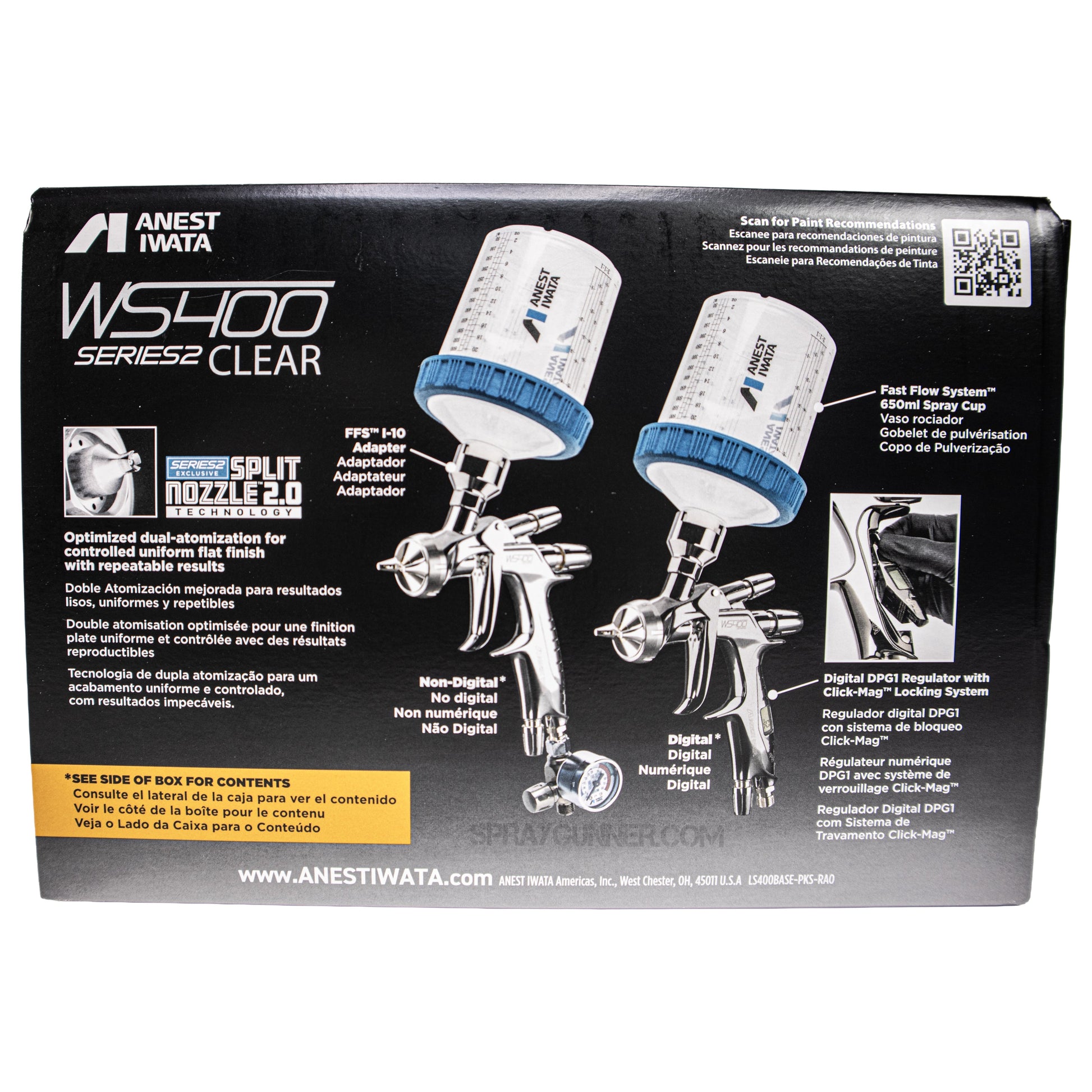 Open Box Anest Iwata WS-400 Series 2 Clear Digital Spray Gun Eco Set (Supernova Replacement) Comes with Metal Cup 1.2HD Anest Iwata at SprayGunner