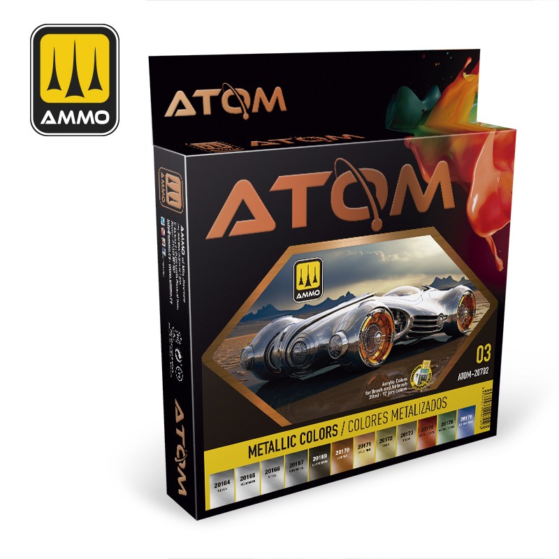ATOM Acrylic Paint Metallic Colors Set - SprayGunner
