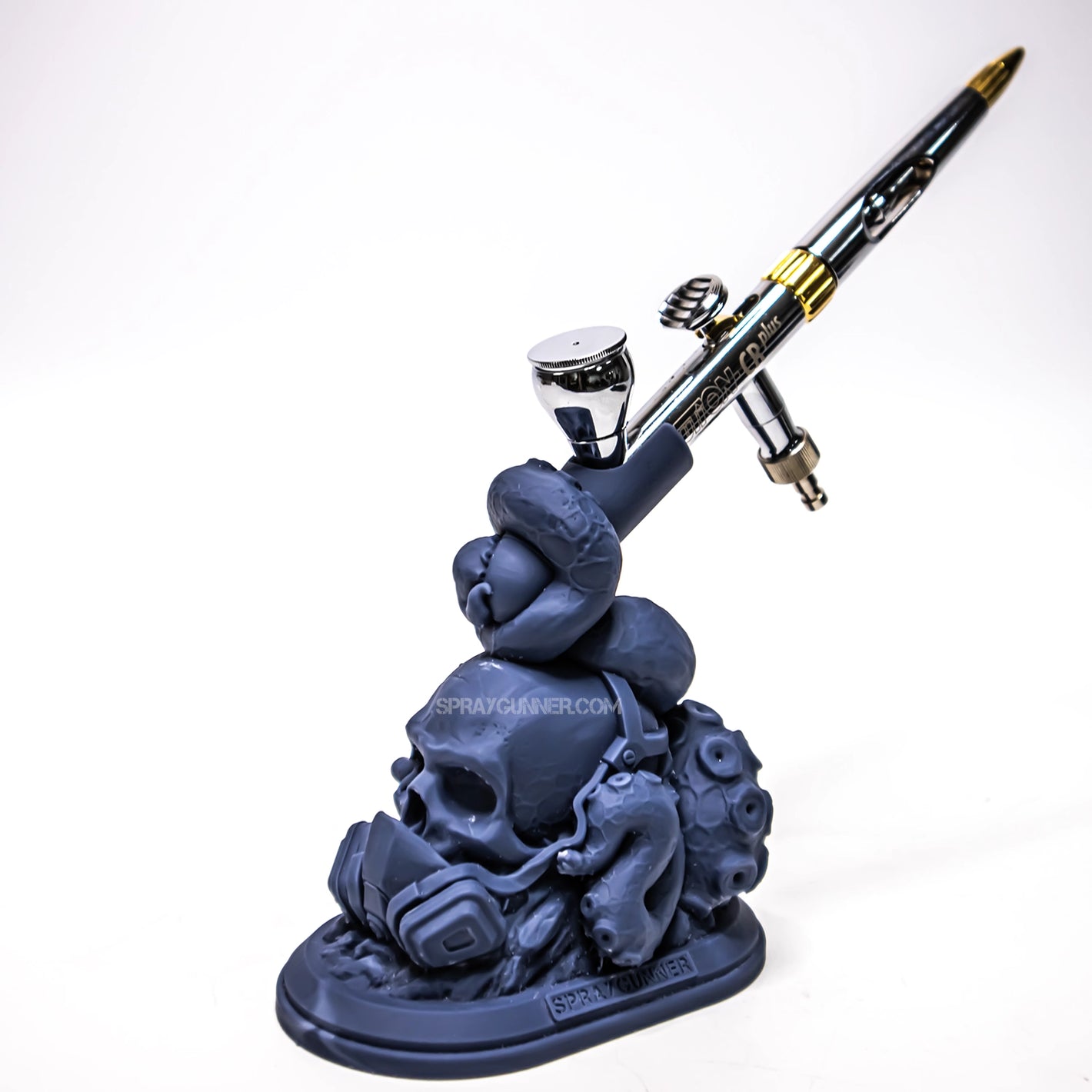 Skull Airbrush Display Stand airbrush holder - SprayGunner