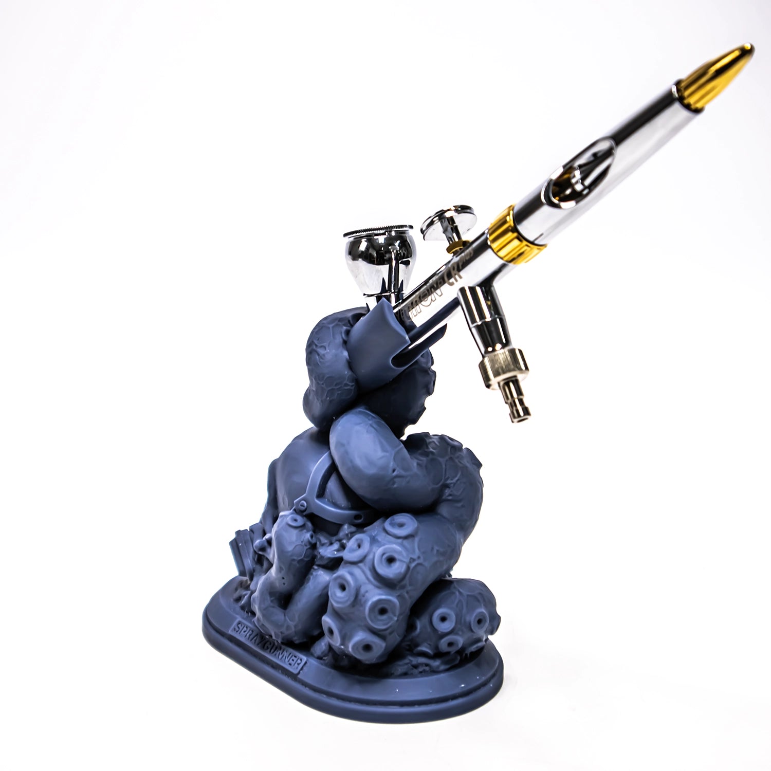 Skull Airbrush Display Stand airbrush holder - SprayGunner