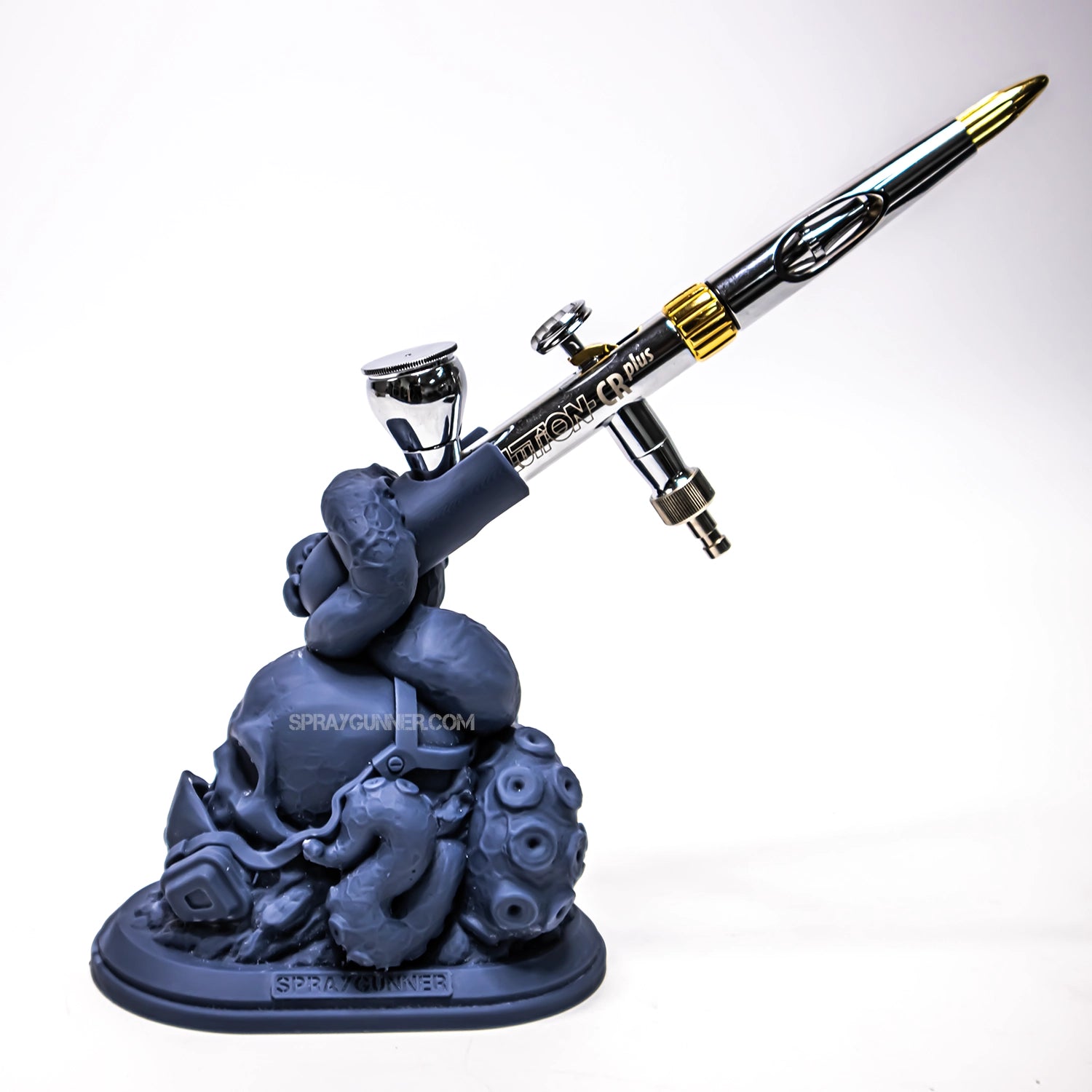Skull Airbrush Display Stand airbrush holder - SprayGunner