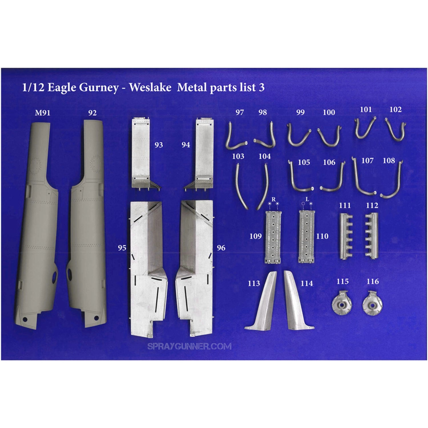 MODEL FACTORY HIRO: 1/12scale Fulldetail Kit : EAGLE Gurney-Weslake - SprayGunner