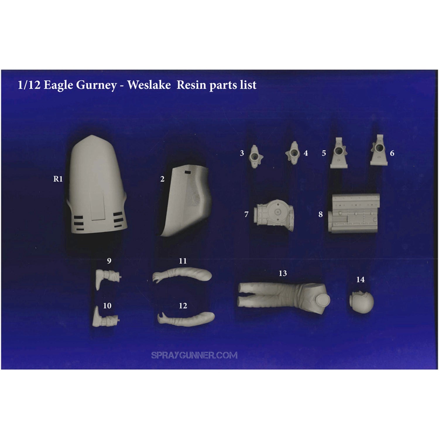 MODEL FACTORY HIRO: 1/12scale Fulldetail Kit : EAGLE Gurney-Weslake - SprayGunner