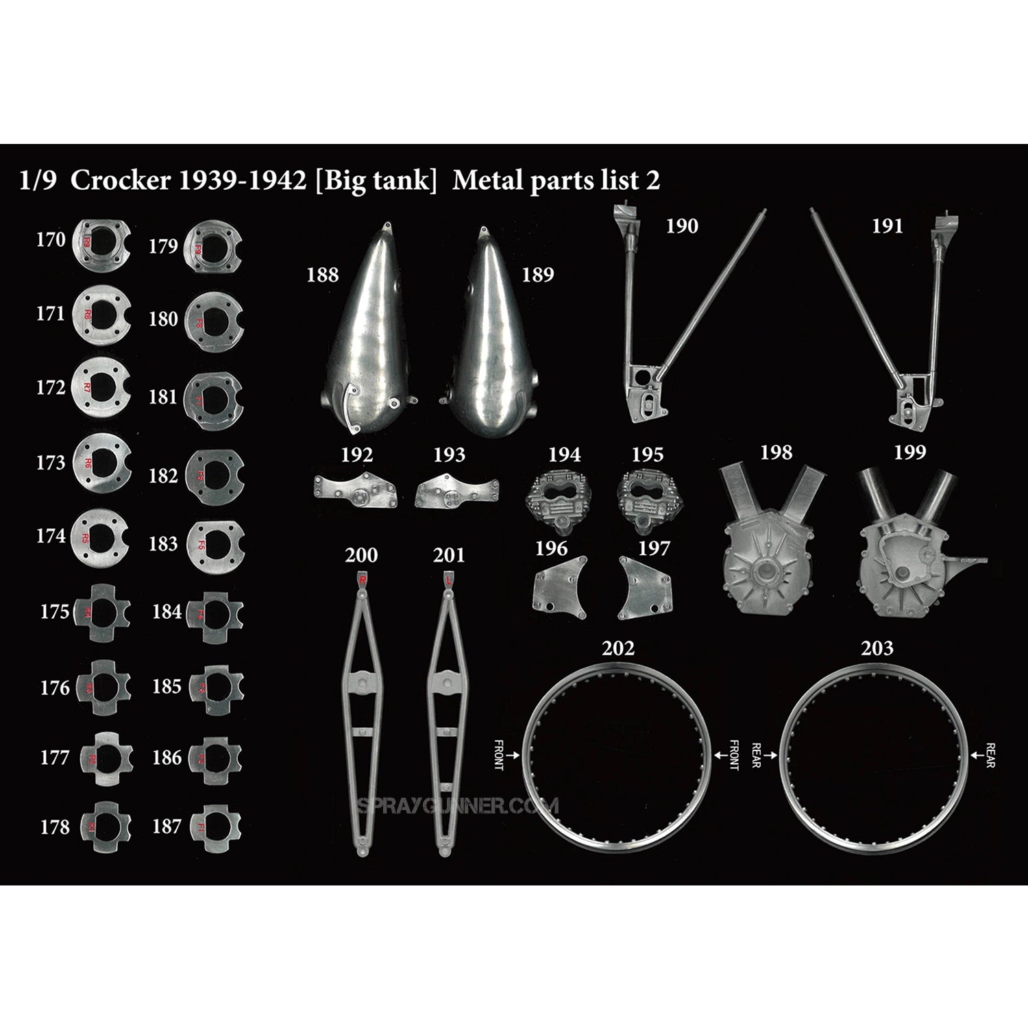 MODEL FACTORY HIRO: 1/9scale Fulldetail Kit : Crocker OHV "Big tank" 1939-1942 - SprayGunner