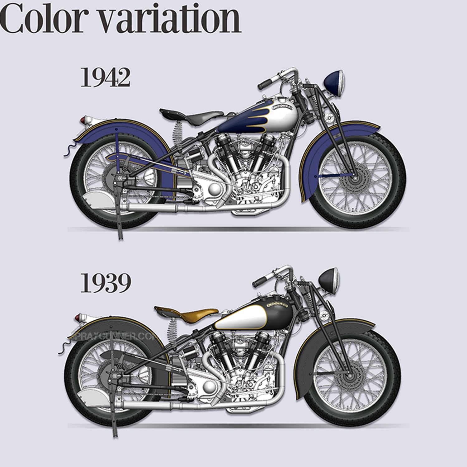 MODEL FACTORY HIRO: 1/9scale Fulldetail Kit : Crocker OHV "Big tank" 1939-1942 - SprayGunner