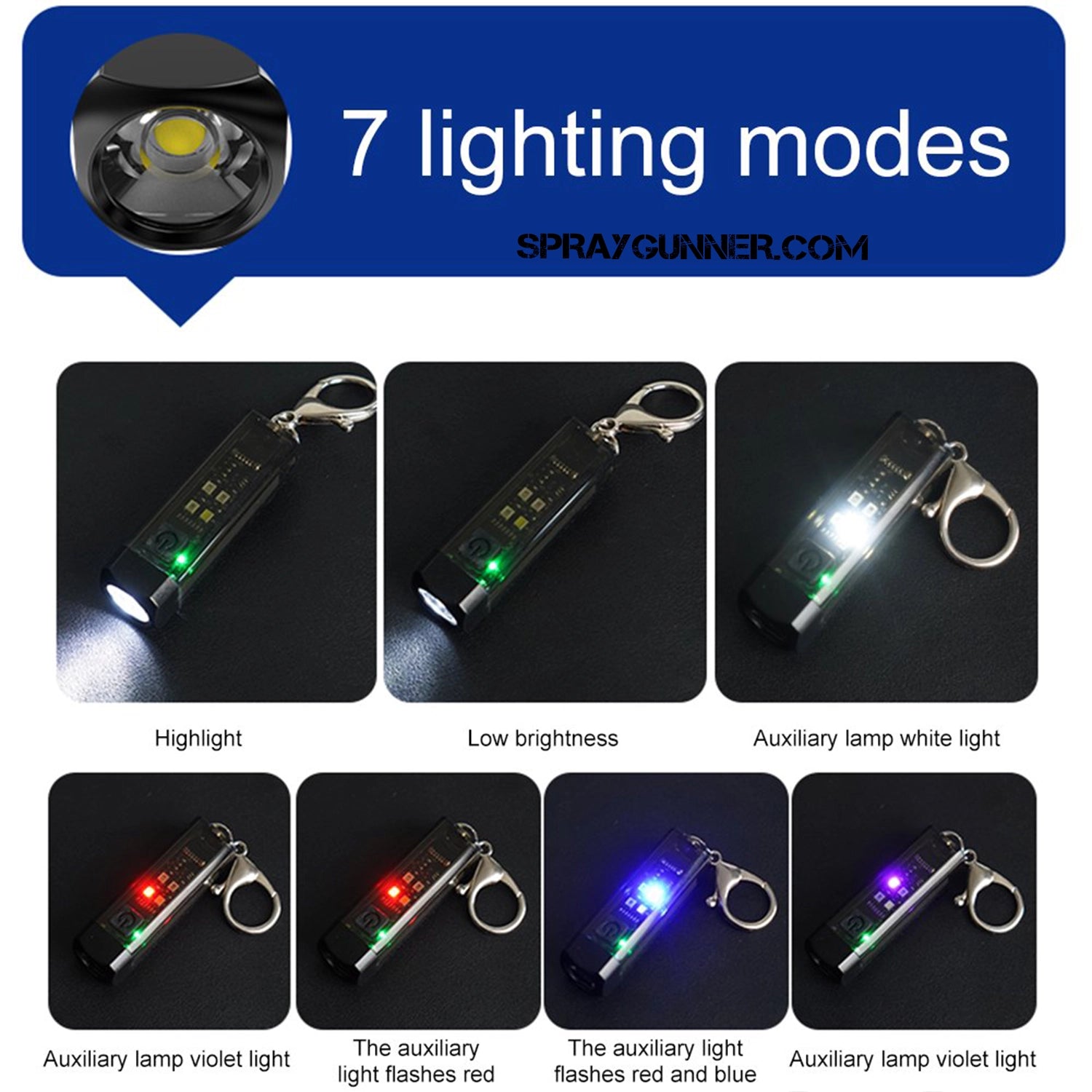 This brilliant keychain light with an LED display is a multifunctional, portable light from NO-NAME Brand that is ideal for airbrush accessories and emergency scenarios.