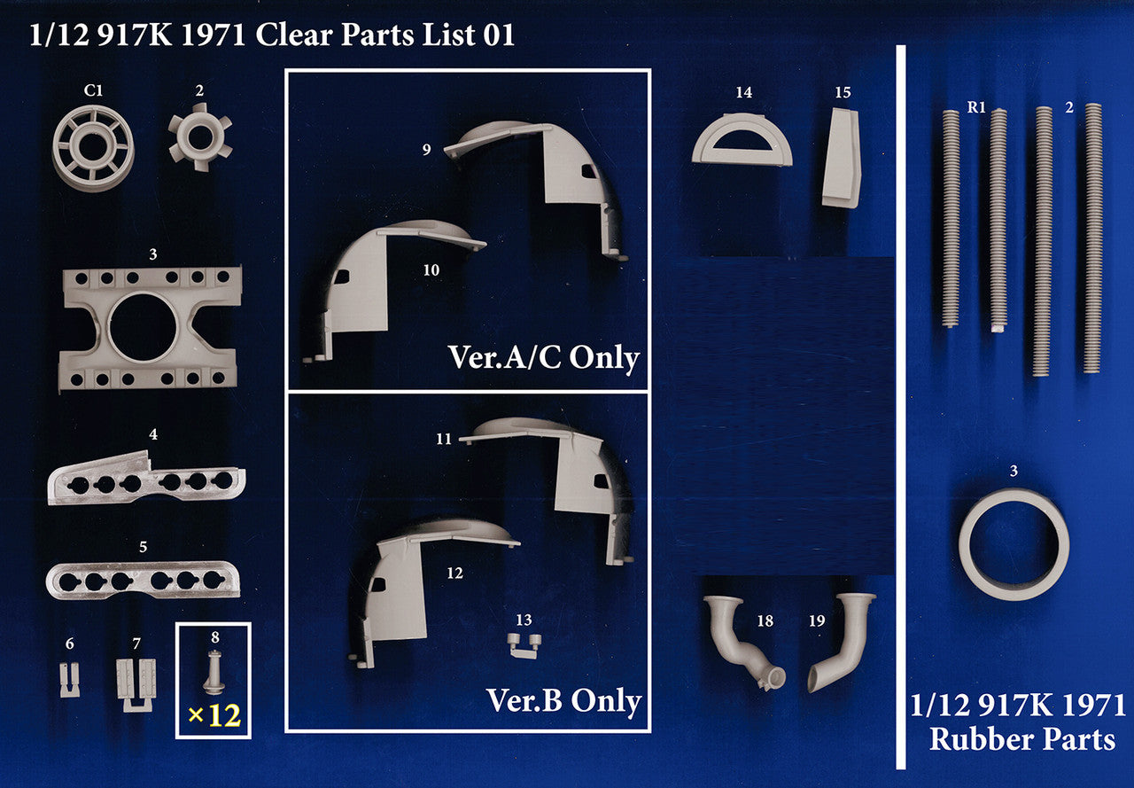 MODEL FACTORY HIRO: 1/12scale Fulldetail Kit : 917K [1971] Ver. A 1971 LM 24hours Winner  K609 Model Factory Hiro