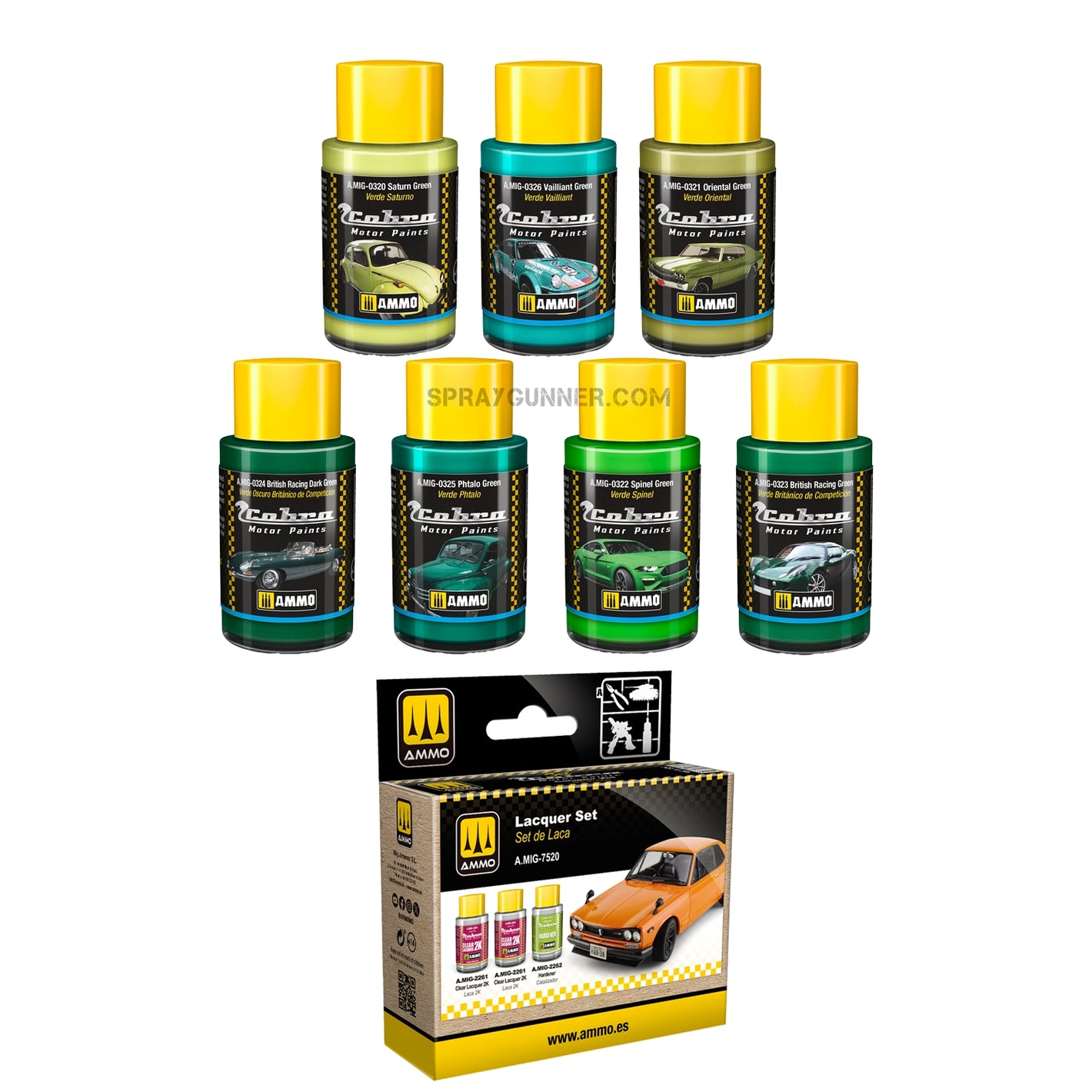 Cobra Motors Cobra Green Set + Clears - SprayGunner