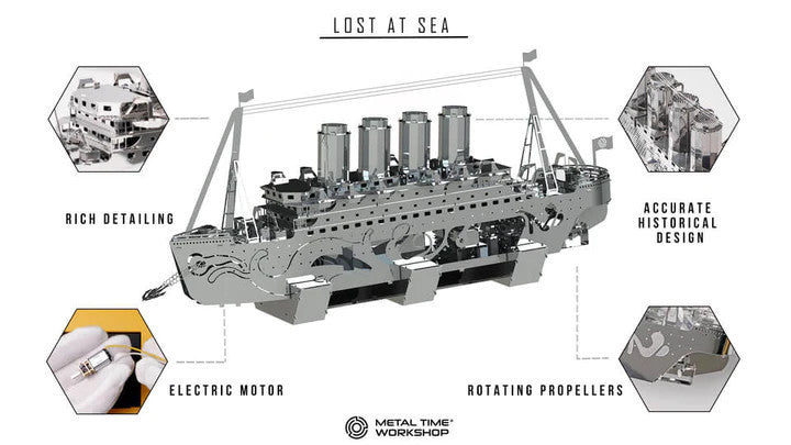 Lost at Sea Ocean Ship Metal Model   Metal Time Workshop