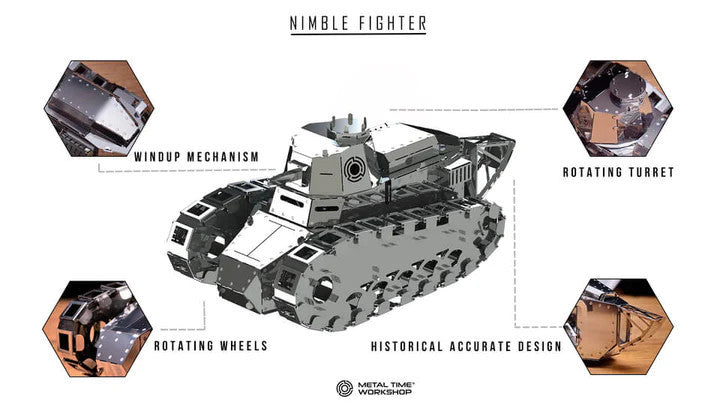 Nimble Fighter Renault FT-17 Tank Metal Model   Metal Time Workshop