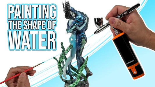 Painting-the-Shape-of-Water-Figure-with-a-Cordless-Airbrush-and-Createx-Colors SprayGunner