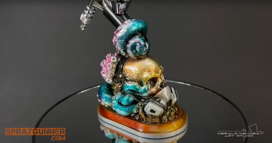 Skull Airbrush Stand: A Creative Collaboration with SprayGunner