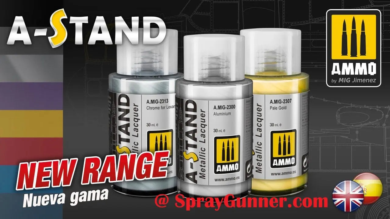 AMMO-by-Mig-A-STAND-Lacquer-metallic-paints-for-modelers SprayGunner